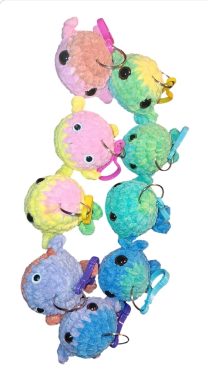 Crochet whale Keychain